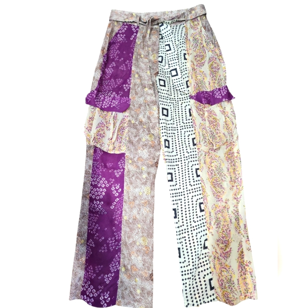 Zara Patchwork Cotton Women's Pants. XS - Picture 4 of 14